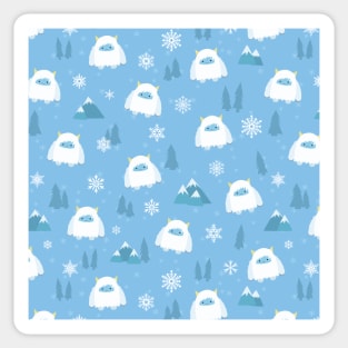 Kawaii Yeti in the Snow Sticker